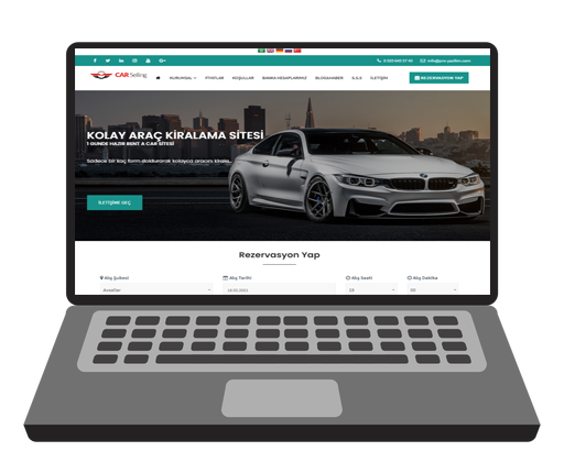 Rent A Car web Yazılımımız Mobil Uyumlu Online odemeli