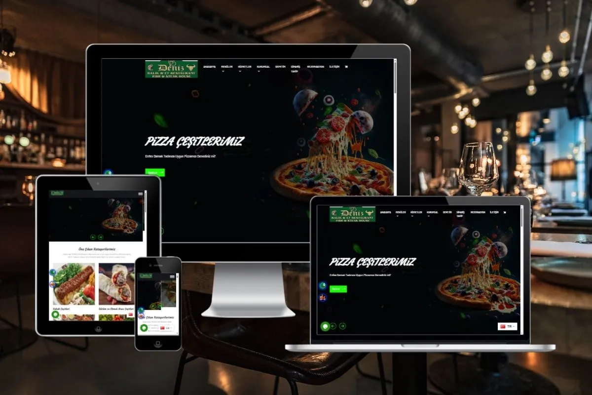 Deniz Restaurant için Menü Sistemli ve Paket Servis Özellikli web yazılım Projesi
