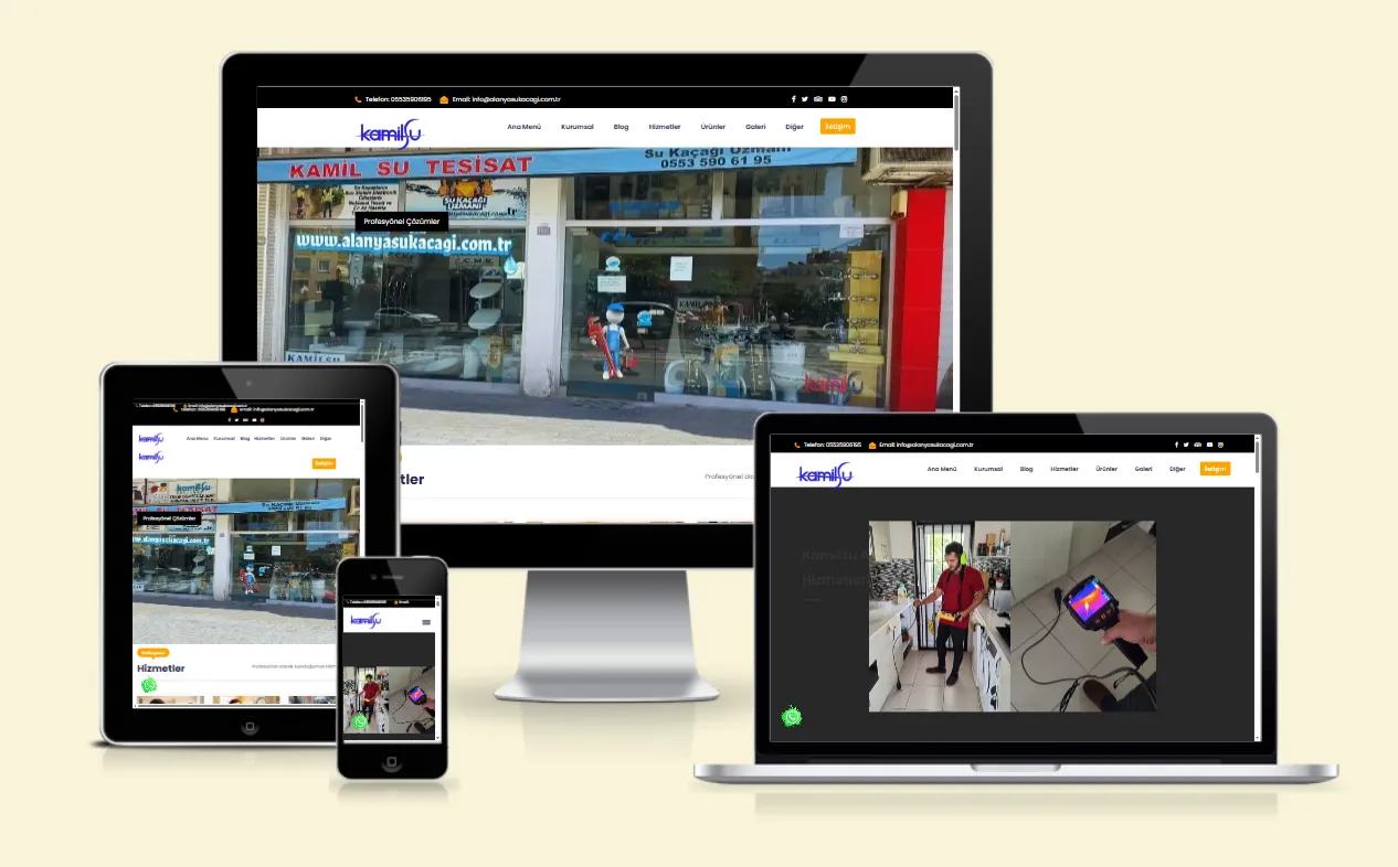 Alanya Kamilsu Firması için PHP PDO Yazılım Dilli Anahtar Teslim web site projesi