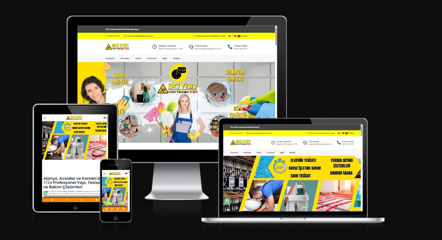 Avsallar Bayar Yapı Teknik Firması için Anahtar Teslim Web Tasarım Projesi