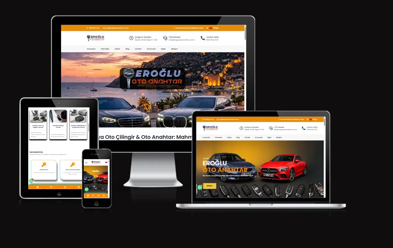 Konaklı Eroğlu oto anahtar çilingir için Anahtar Teslim web tasarım Projesi