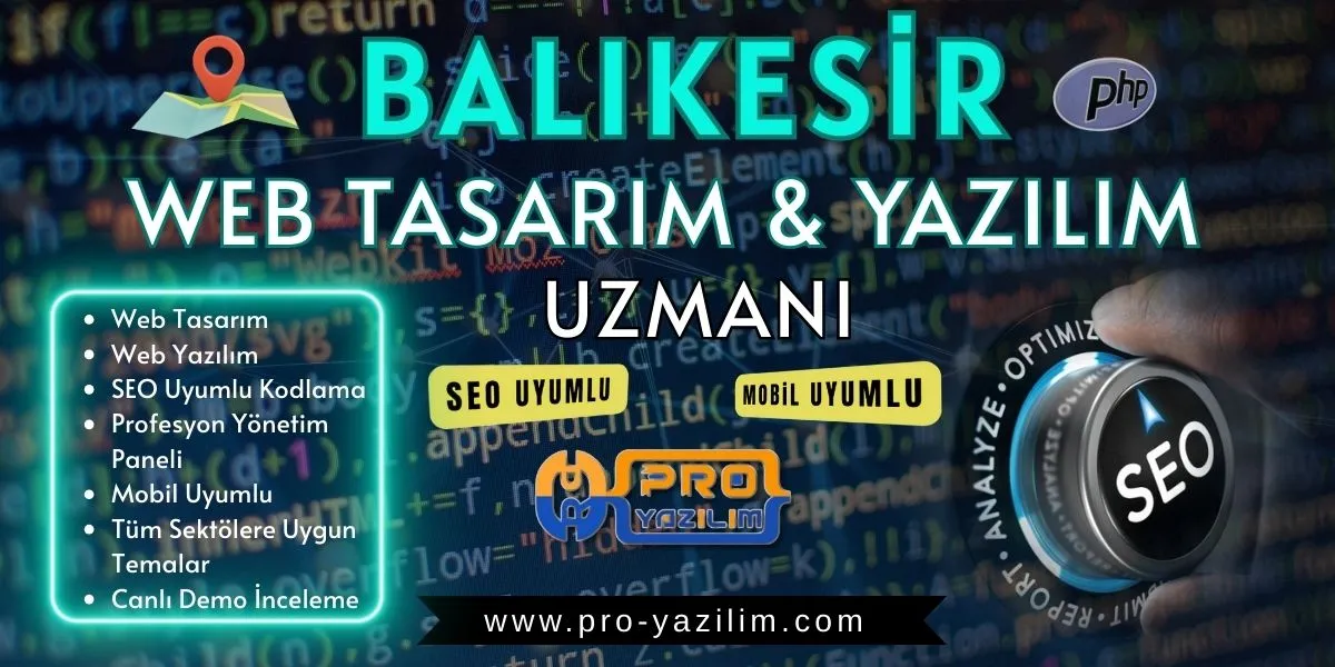 Balıkesir web tasarım yazılım